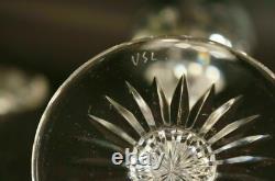 Set of 5 Vintage VAL ST LAMBERT Richepin Cut to Clear Crystal Wine Water Goblet