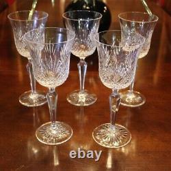 Set of 5 WEDGWOOD MAJESTY CRYSTAL WATER/WINE GLASSES 8-7/8 TALL