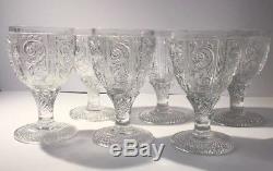 Set of 6 Antique Vintage French Baccarat Glass Red / White Wine Goblets Glasses