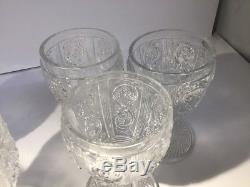 Set of 6 Antique / Vintage French Baccarat moulded glass wine goblets