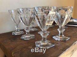 Set of 6 BACCARAT Crystal Vintage HARCOURT Design Red Goblet Wine Glass 6