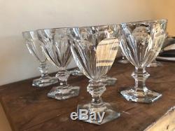 Set of 6 BACCARAT Crystal Vintage HARCOURT Design Red Goblet Wine Glass 6