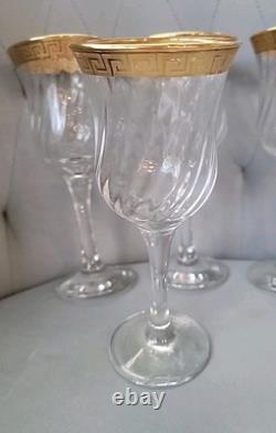 Set of 6 Italian Gold Gilt Greek Key Wine Glass 7 Possibly Fumo T Preziosi