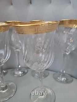 Set of 6 Italian Gold Gilt Greek Key Wine Glass 7 Possibly Fumo T Preziosi