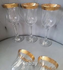 Set of 6 Italian Gold Gilt Greek Key Wine Glass 7 Possibly Fumo T Preziosi