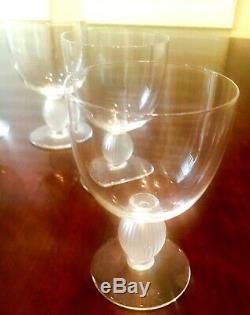 Set of 6, LALIQUE Langeais Crystal 4 3/4 Bordeaux Wine Goblets. Hand blown, VTG