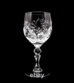 Set of 6 Russian Cut Crystal Red Wine Glasses 8.8 oz Soviet Stemmed Goblet