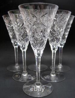 Set of 6 Seneca Stratford Cut Crystal Wine Water Goblet Glasses 8 1/4