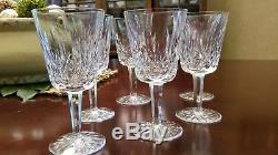 Set of 6 True Vintage WATERFORD CRYSTAL Lismore 8 oz. Water Wine Glasses Goblets