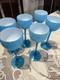 Set of 6 Turquoise Vintage Carlo Moretti Wine Cordial Stemware