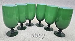 Set of 6 Vintage Carlos Moretti 6.5 Green Cased Water Wine Goblets