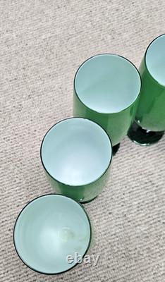 Set of 6 Vintage Carlos Moretti 6.5 Green Cased Water Wine Goblets