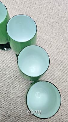 Set of 6 Vintage Carlos Moretti 6.5 Green Cased Water Wine Goblets