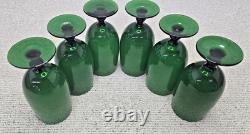Set of 6 Vintage Carlos Moretti 6.5 Green Cased Water Wine Goblets