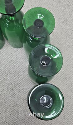 Set of 6 Vintage Carlos Moretti 6.5 Green Cased Water Wine Goblets