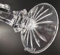 Set of 6 Vintage Cut Lead Crystal Goblets Diamond Panels Fans Stars 8 Oz