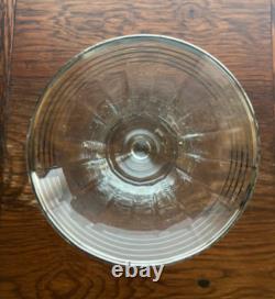 Set of 6 Vintage Optic Wine Glasses With Platinum Trim And Decanter