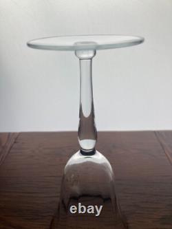 Set of 6 Vintage Optic Wine Glasses With Platinum Trim And Decanter