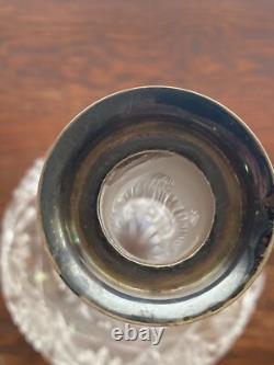 Set of 6 Vintage Optic Wine Glasses With Platinum Trim And Decanter