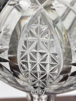 Set of 6 Vintage Optic Wine Glasses With Platinum Trim And Decanter