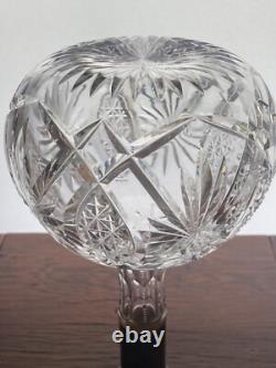 Set of 6 Vintage Optic Wine Glasses With Platinum Trim And Decanter