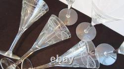 Set of 6 Vintage Retro Mint Condition Etched Wine Glasses. Ca. 1940-50's