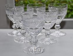 Set of 6 Vintage St Louis TRIANON Wine Glasses Burgundy 12cm French Crystal
