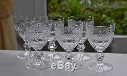 Set of 6 Vintage St Louis TRIANON Wine Glasses Burgundy 12cm French Crystal
