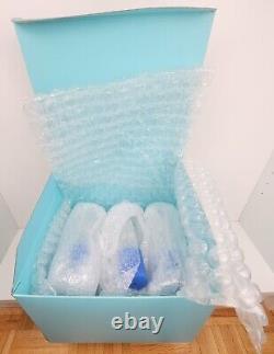 Set of 6 Vintage Tiffany & Co White Wine Crystal Glasses in Box Made in Italy