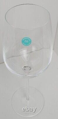 Set of 6 Vintage Tiffany & Co White Wine Crystal Glasses in Box Made in Italy