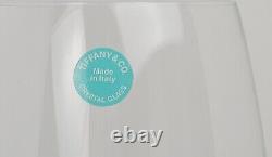 Set of 6 Vintage Tiffany & Co White Wine Crystal Glasses in Box Made in Italy