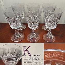 Set of 6 Vintage WATERFORD CRYSTAL Kenmare 10 oz. Water/Wine Glasses IRELAND