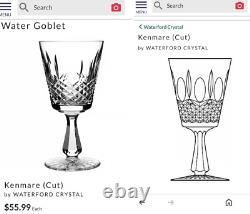 Set of 6 Vintage WATERFORD CRYSTAL Kenmare 10 oz. Water/Wine Glasses IRELAND