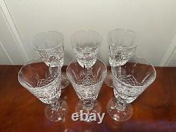 Set of 6 Vintage WATERFORD CRYSTAL Kenmare 6 Claret Wine Glasses IRELAND