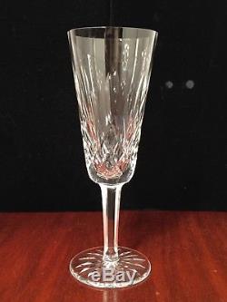 Set of 6 Vintage WATERFORD CRYSTAL Lismore 7.25 Champagne Flutes Wine Glasses