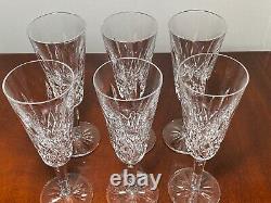 Set of 6 Vintage WATERFORD CRYSTAL Lismore Champagne Flutes Wine Glasses IRELAND