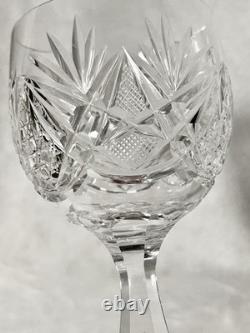 Set of 6 Vintage Waterford Crystal Clare Wine Hock Glasses 7-3/8 Fine Stemware