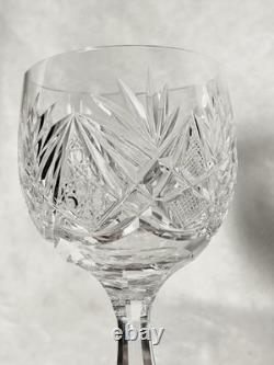 Set of 6 Vintage Waterford Crystal Clare Wine Hock Glasses 7-3/8 Fine Stemware
