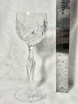 Set of 6 Vintage Waterford Crystal Clare Wine Hock Glasses 7-3/8 Fine Stemware