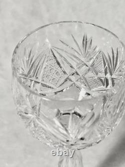Set of 6 Vintage Waterford Crystal Clare Wine Hock Glasses 7-3/8 Fine Stemware