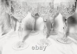 Set of 6 Vintage Waterford Crystal Clare Wine Hock Glasses 7-3/8 Fine Stemware