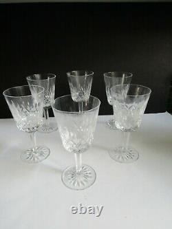 Set of 6 Vintage Waterford Crystal Lismore Large 6 7/8 Water Wine Goblets LOT 2