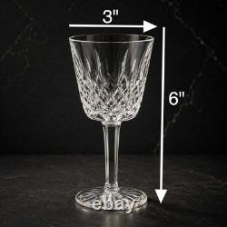 Set of 6 Vintage Waterford Cut Crystal Wine Glass Goblets Clear Stemware 6