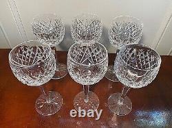 Set of 6 Vtg WATERFORD CRYSTAL Donegal 7.5 Tall Wine Hocks Goblets 8 oz IRELAND