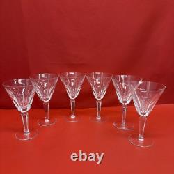 Set of 6 Waterford Crystal Sheila 7 Stem Wine Glasses Ireland Vintage