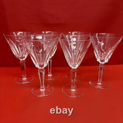 Set of 6 Waterford Crystal Sheila 7 Stem Wine Glasses Ireland Vintage