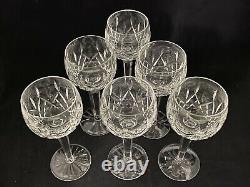Set of 6 Waterford Lismore Balloon Wine Goblets 7 1/2 Vintage Gothic Mark