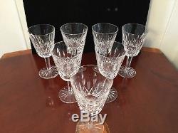 Set of 7 True Vintage WATERFORD CRYSTAL Lismore 4 oz. Claret Sherry Wine Glasses