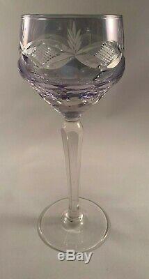 Set of 7 Vintage 6 oz. Bohemian Cut-to-Clear Crystal Wine Glass 7 Colors