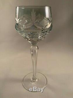 Set of 7 Vintage 6 oz. Bohemian Cut-to-Clear Crystal Wine Glass 7 Colors